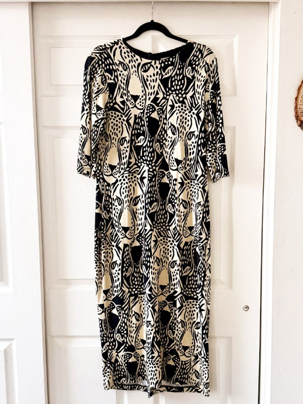 FARM RIO Midnight Leopard Jersey Midi Dress -Size XL - Picture 3 of 8